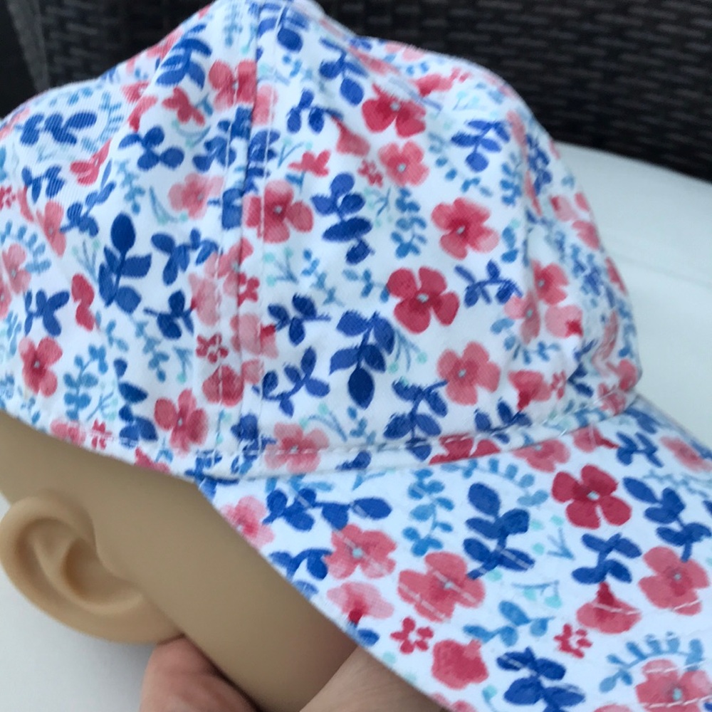 Floral Print Women's Baseball Cap - Blue & Pink